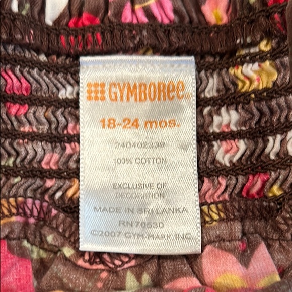 Gymboree Brown Floral Tiered Sundress Sz 18-24 Mo - Picture 2 of 3
